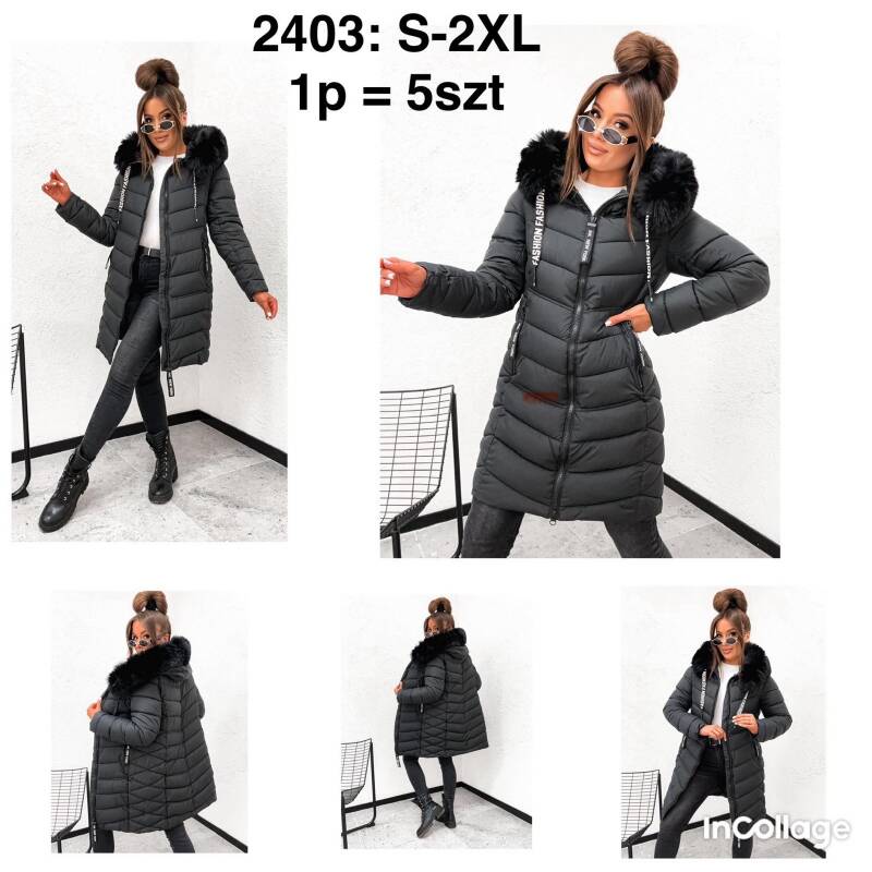 Plaszcze damkie zimowe Roz S-2XL, 1 Kolor Paczka 5 szt